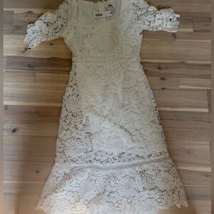 BB Dakota by Steve Madden Elegant Cream Lace Dress